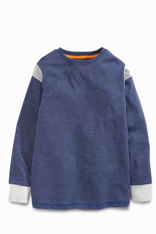 Two Pack Navy/Charcoal Detail Tops (3-16yrs)